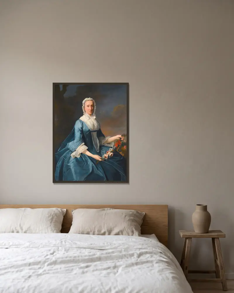 Porträt von Miss Finch von Allan Ramsay gerahmt an einer Wand