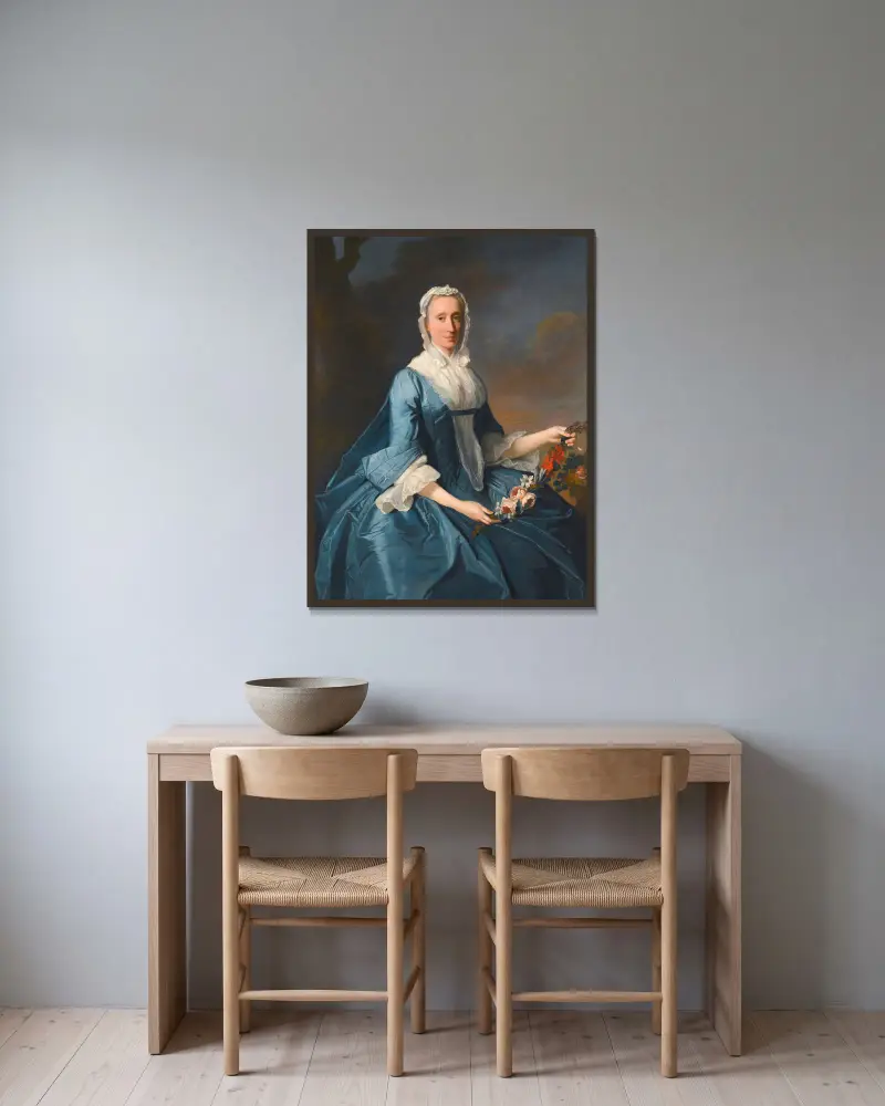Porträt von Miss Finch von Allan Ramsay gerahmt an einer Wand
