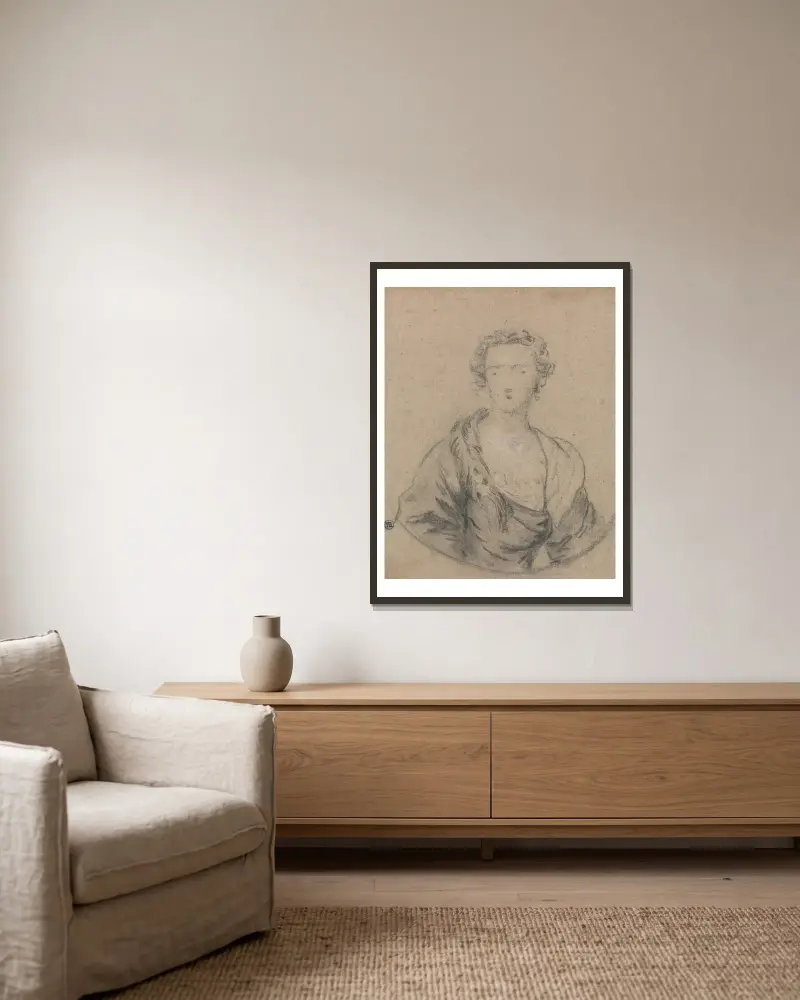 Study for a Portrait of a Woman. – nr 1 av Allan Ramsay inramad på en vägg