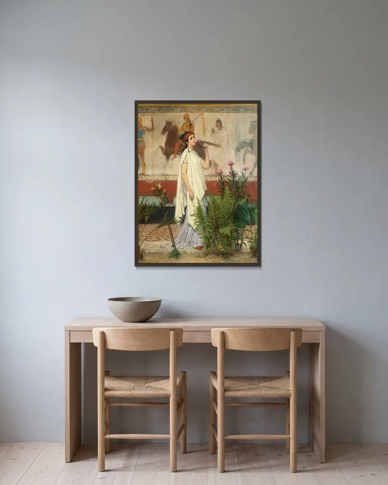 A Greek Woman av Lawrence Alma-Tadema inramad på en vägg