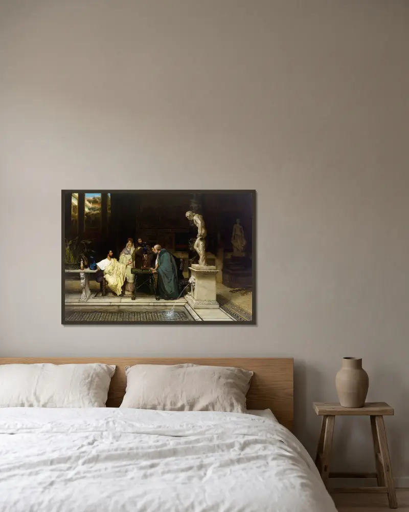 An Art Lover av Lawrence Alma-Tadema inramad på en vägg