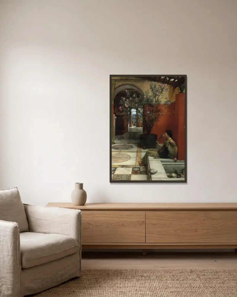 Ein Oleander von Lawrence Alma-Tadema gerahmt an einer Wand