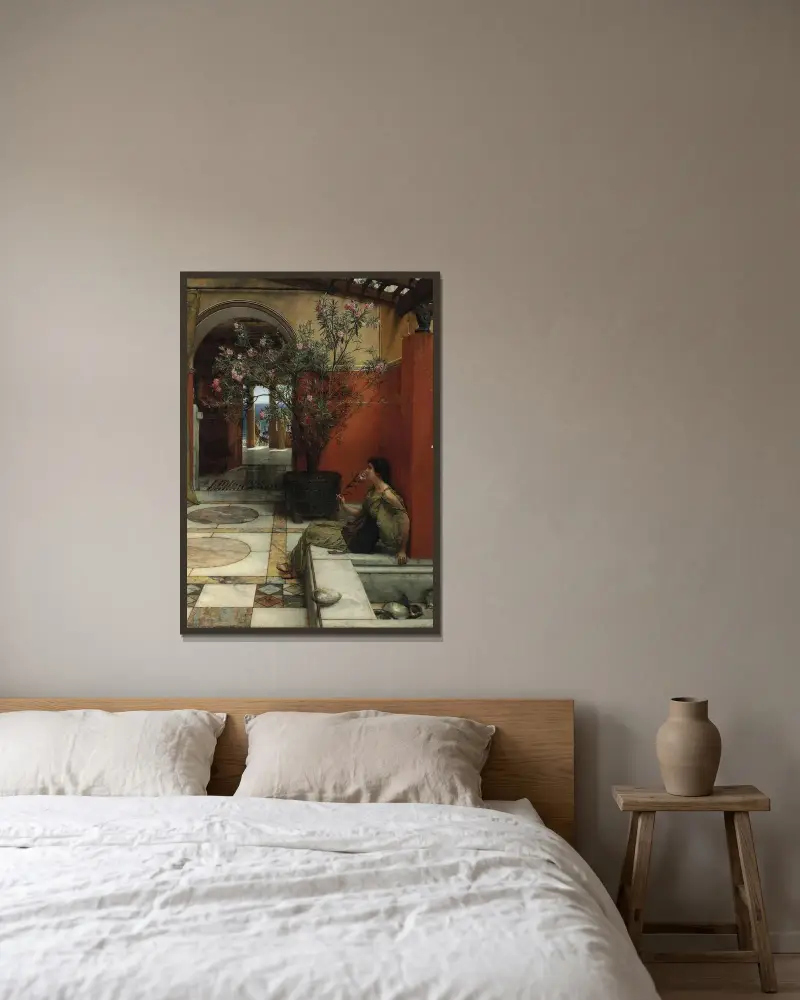 Ein Oleander von Lawrence Alma-Tadema gerahmt an einer Wand