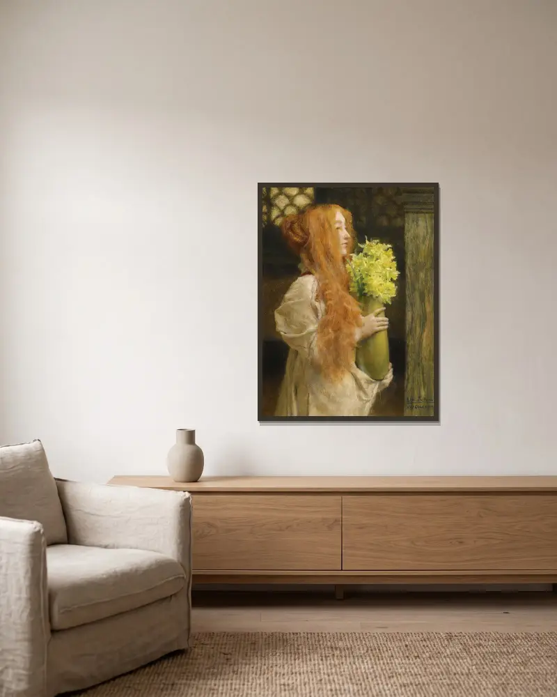 Jarní květiny, Lawrence Alma-Tadema v rámu na stěně