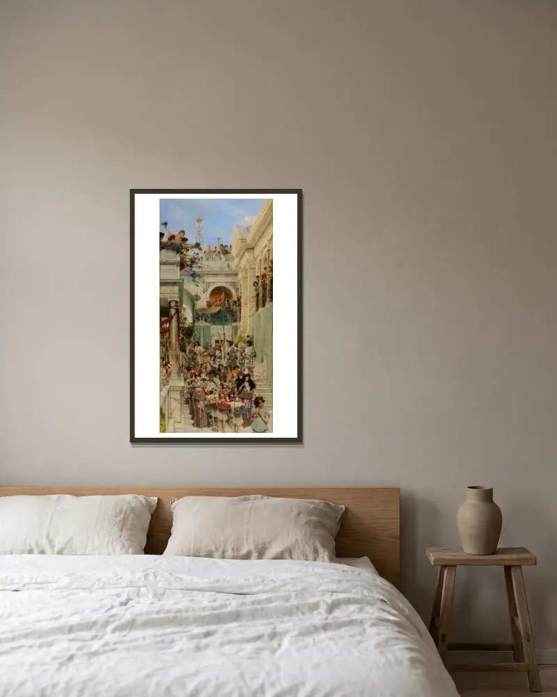 Frühling von Lawrence Alma-Tadema gerahmt an einer Wand