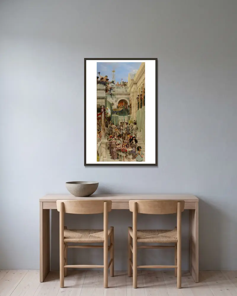 Frühling von Lawrence Alma-Tadema gerahmt an einer Wand