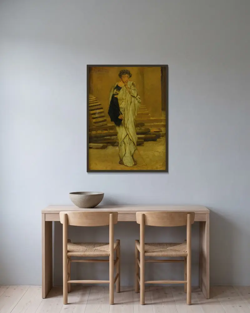 Der römische Architekt von Lawrence Alma-Tadema gerahmt an einer Wand