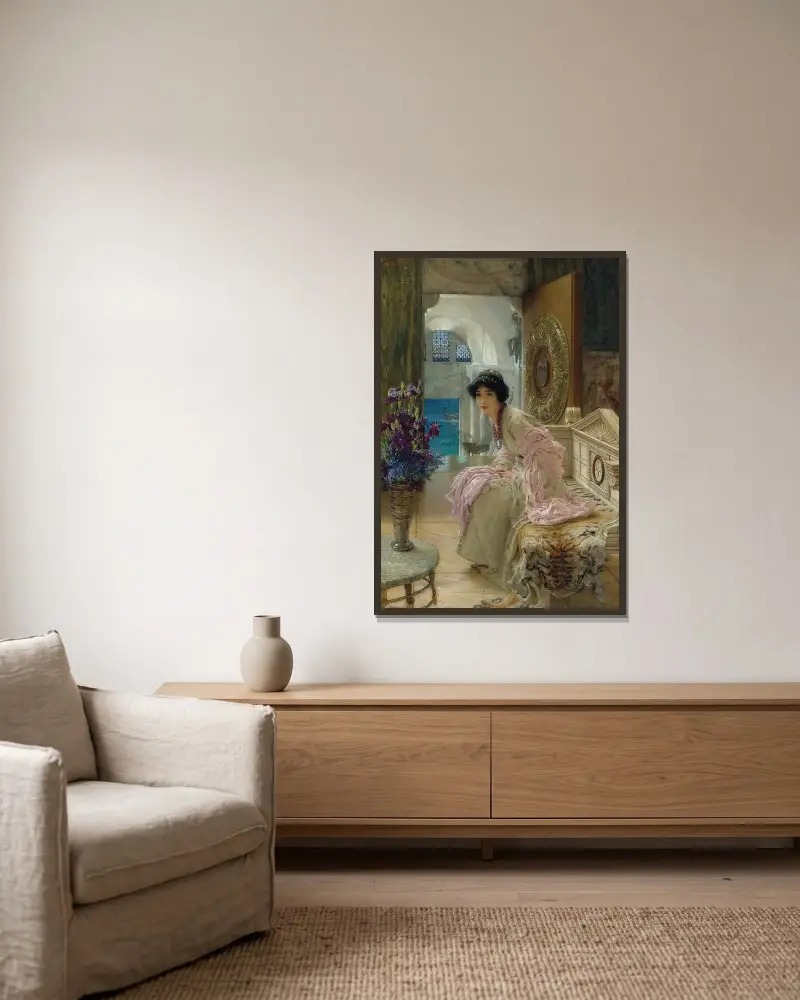 Czuwanie i oczekiwanie, Lawrence Alma-Tadema w ramie na ścianie