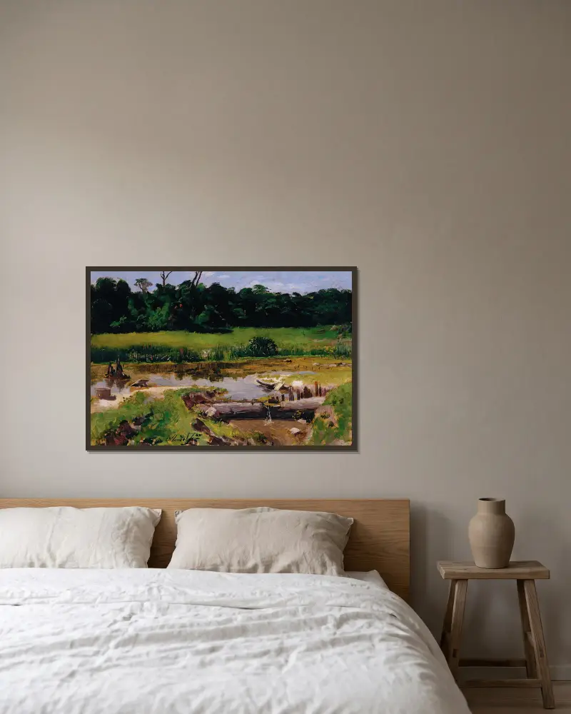 Flusslandschaft von Almeida Júnior gerahmt an einer Wand