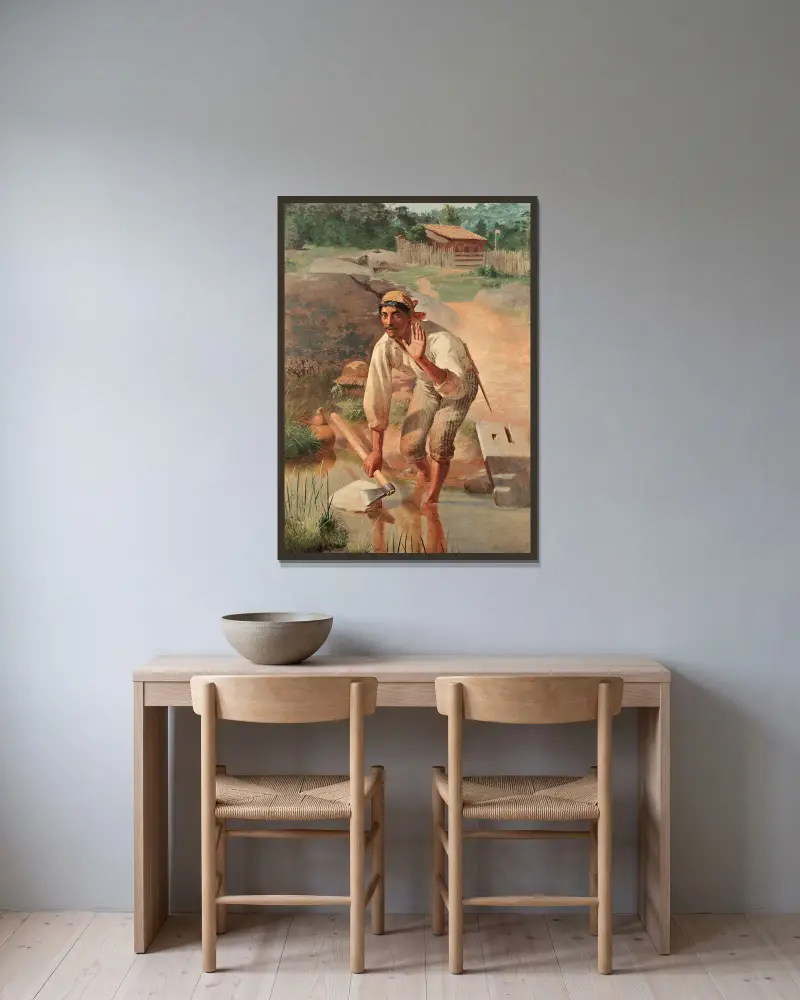Přerušené ostření, Almeida Júnior v rámu na stěně