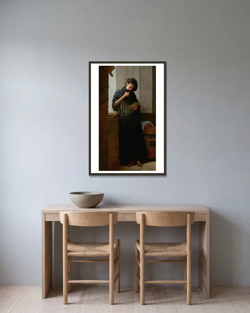 Saudade (Sehnsucht) von Almeida Júnior gerahmt an einer Wand