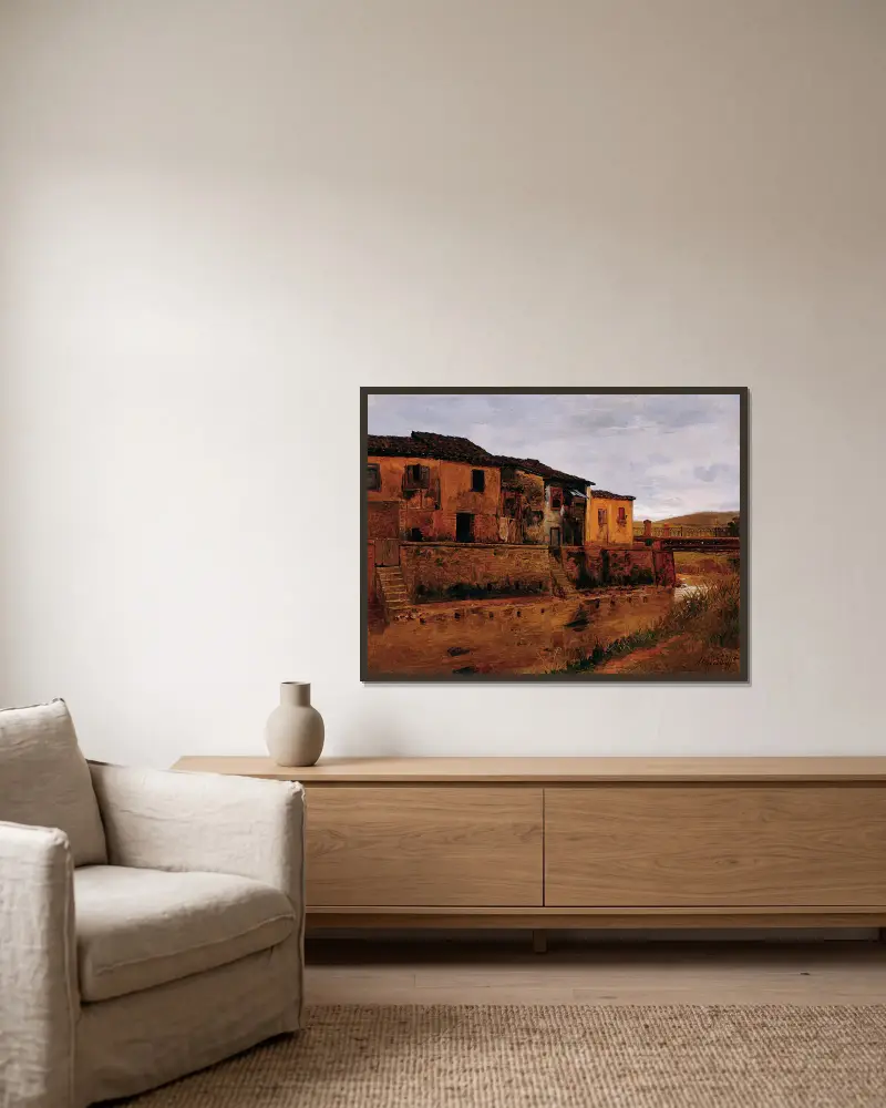 Die Brücke von Tabatinguera von Almeida Júnior gerahmt an einer Wand