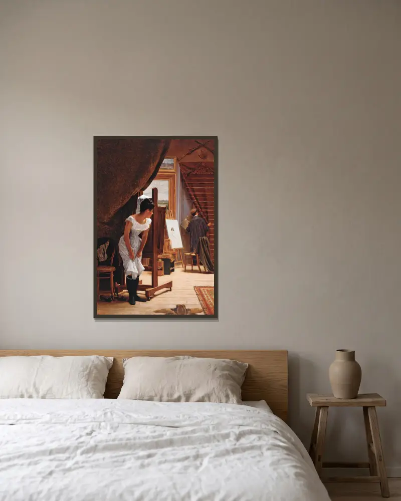 Die Ungelegene von Almeida Júnior gerahmt an einer Wand