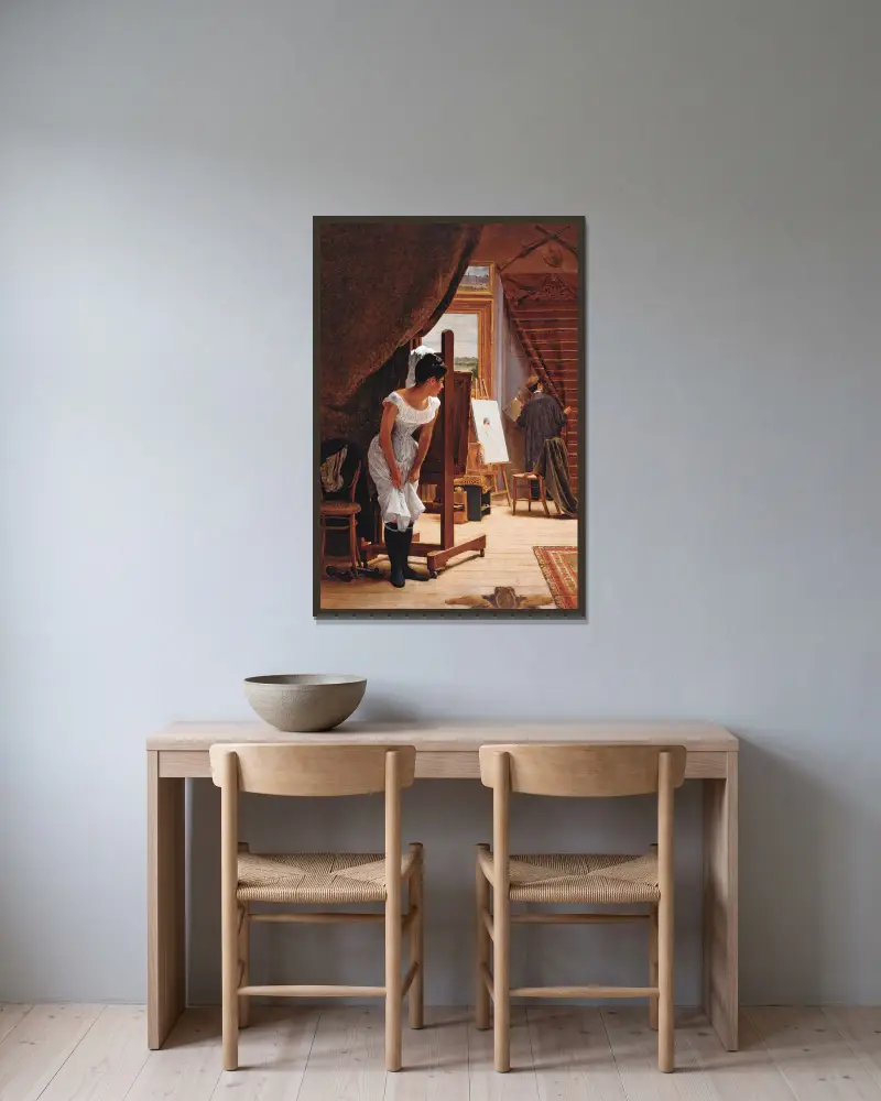 Die Ungelegene von Almeida Júnior gerahmt an einer Wand