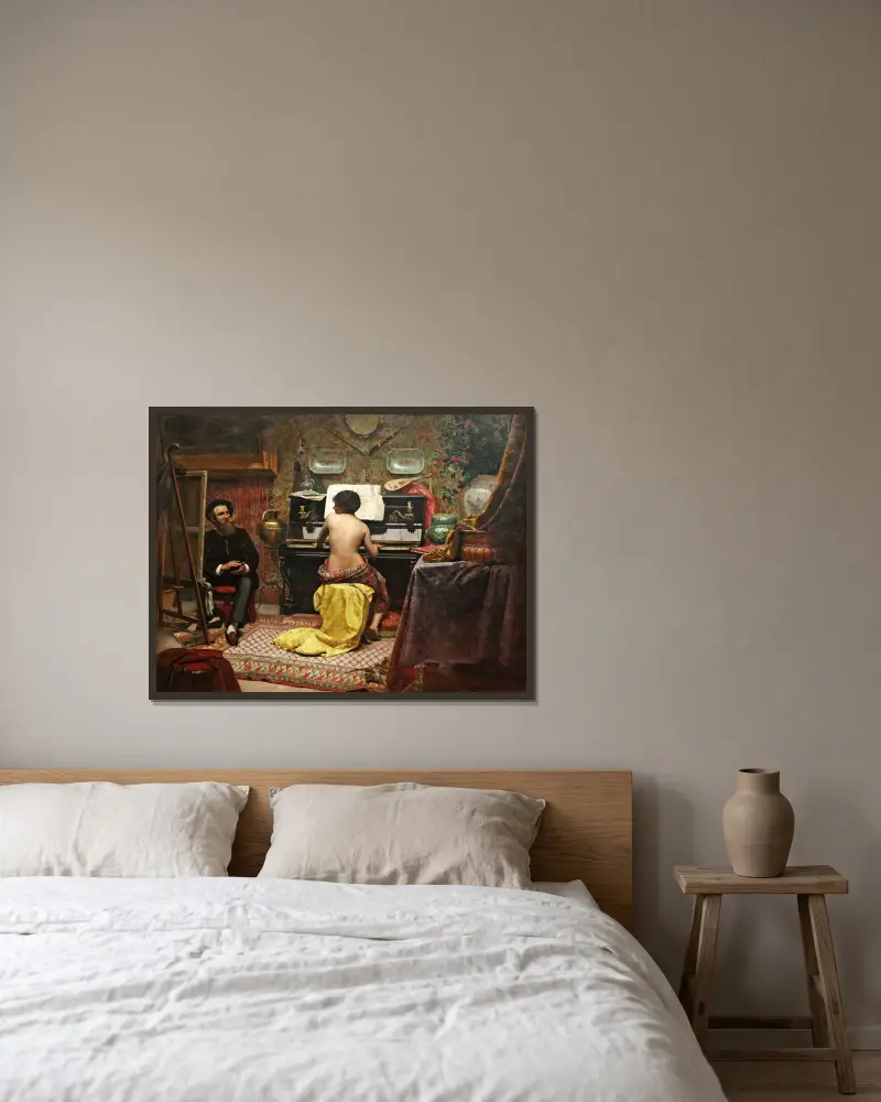 Modelka v klidu, Almeida Júnior v rámu na stěně