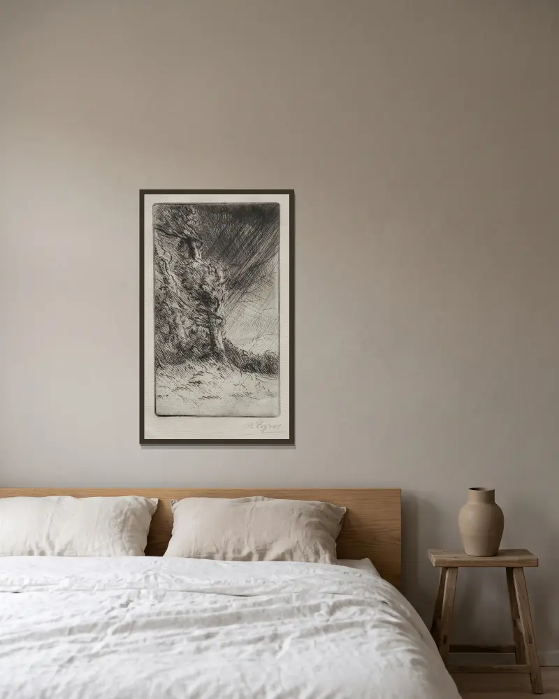 Ein Windstoß von Alphonse Legros gerahmt an einer Wand