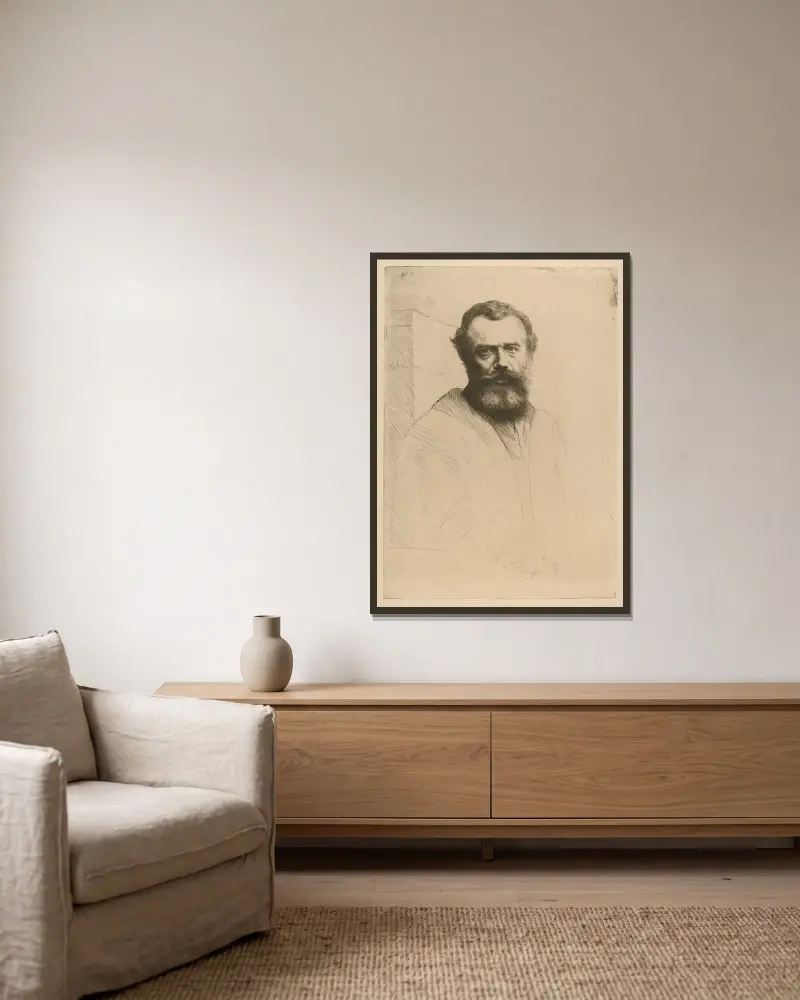 Alphonse Legros av Alphonse Legros inramad på en vägg