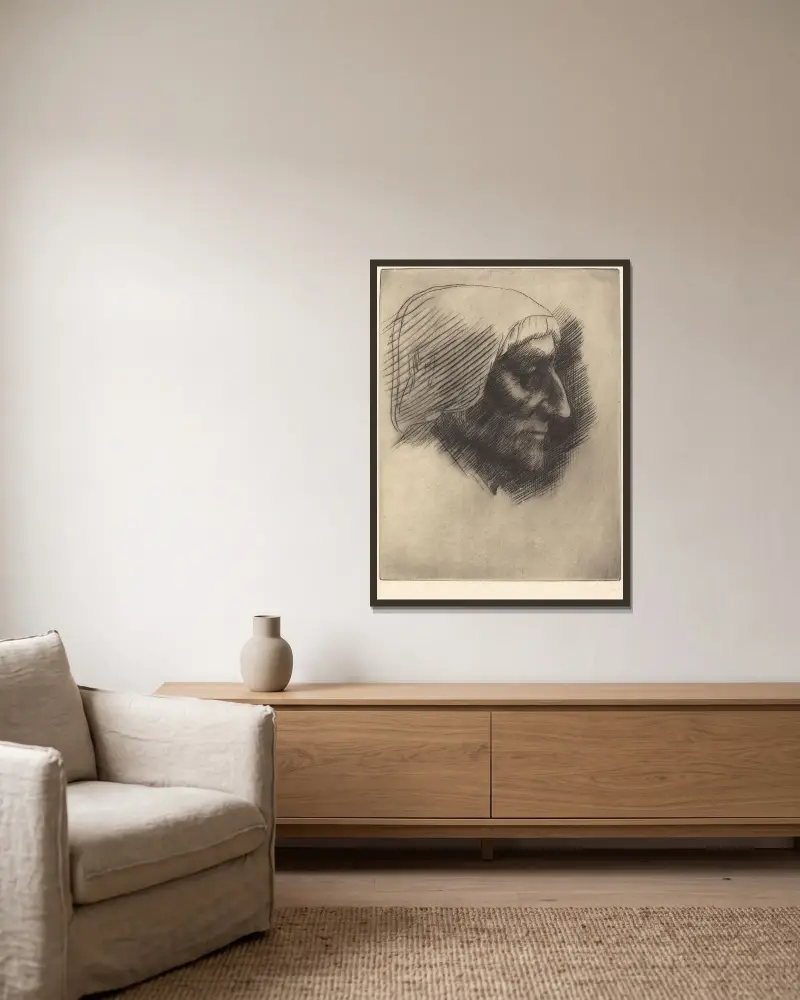 Antique Dealer B… av Alphonse Legros inramad på en vägg