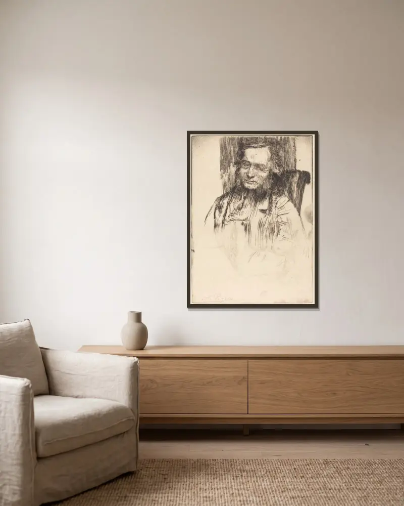 Edwin Edwards von Alphonse Legros gerahmt an einer Wand
