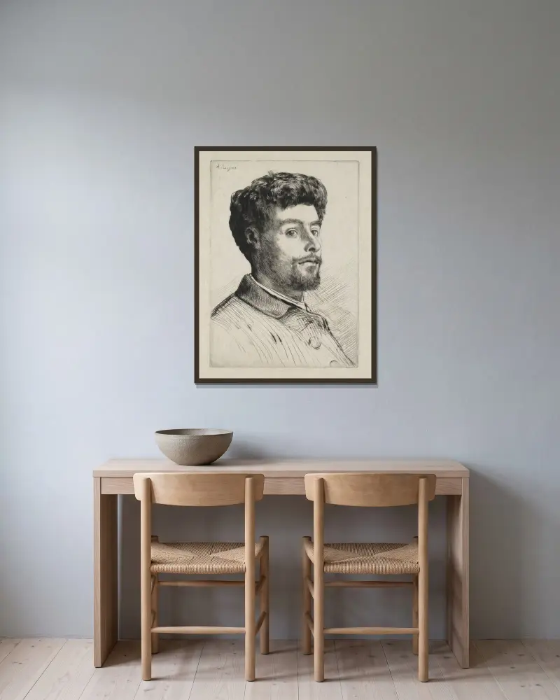 Frédéric Régamey von Alphonse Legros gerahmt an einer Wand
