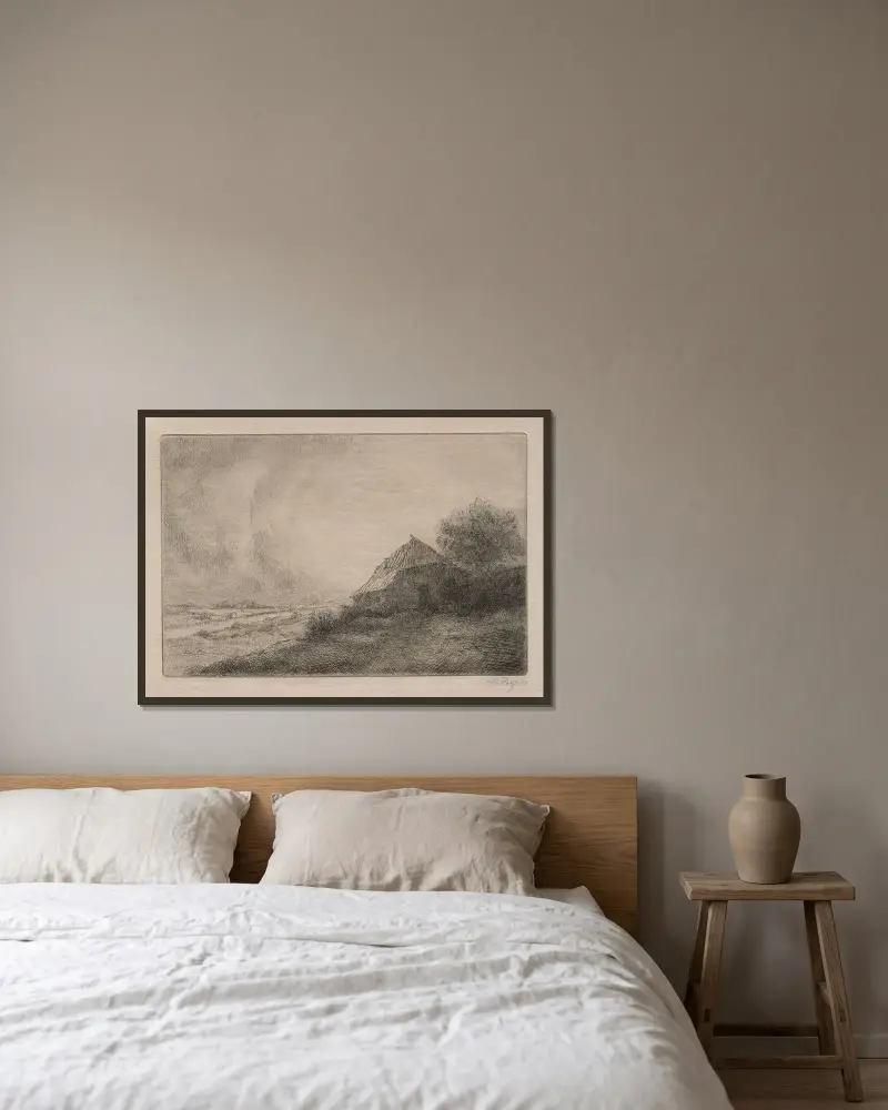 Hov på kullen av Alphonse Legros inramad på en vägg