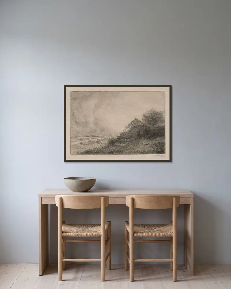 Hov på kullen av Alphonse Legros inramad på en vägg