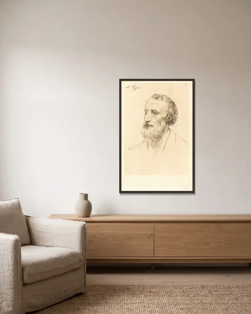 Jules Dalou, 1st plate av Alphonse Legros inramad på en vägg