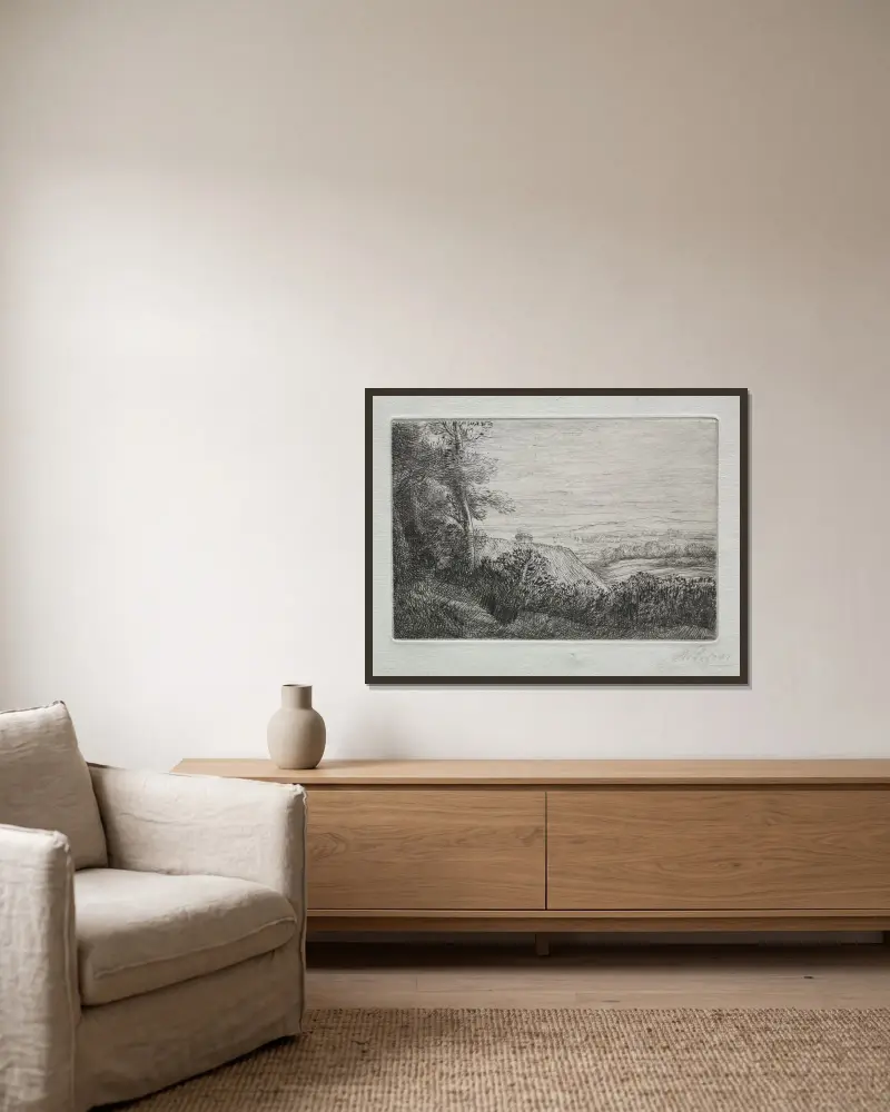 Sista solstrålarna av Alphonse Legros inramad på en vägg
