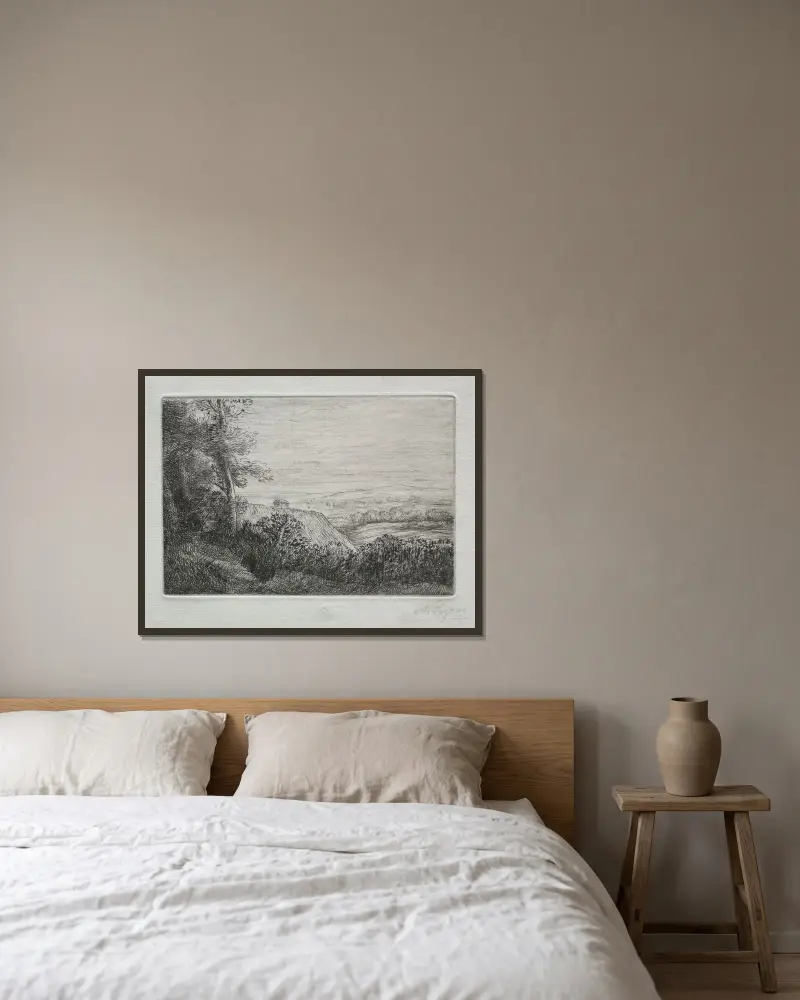 Sista solstrålarna av Alphonse Legros inramad på en vägg