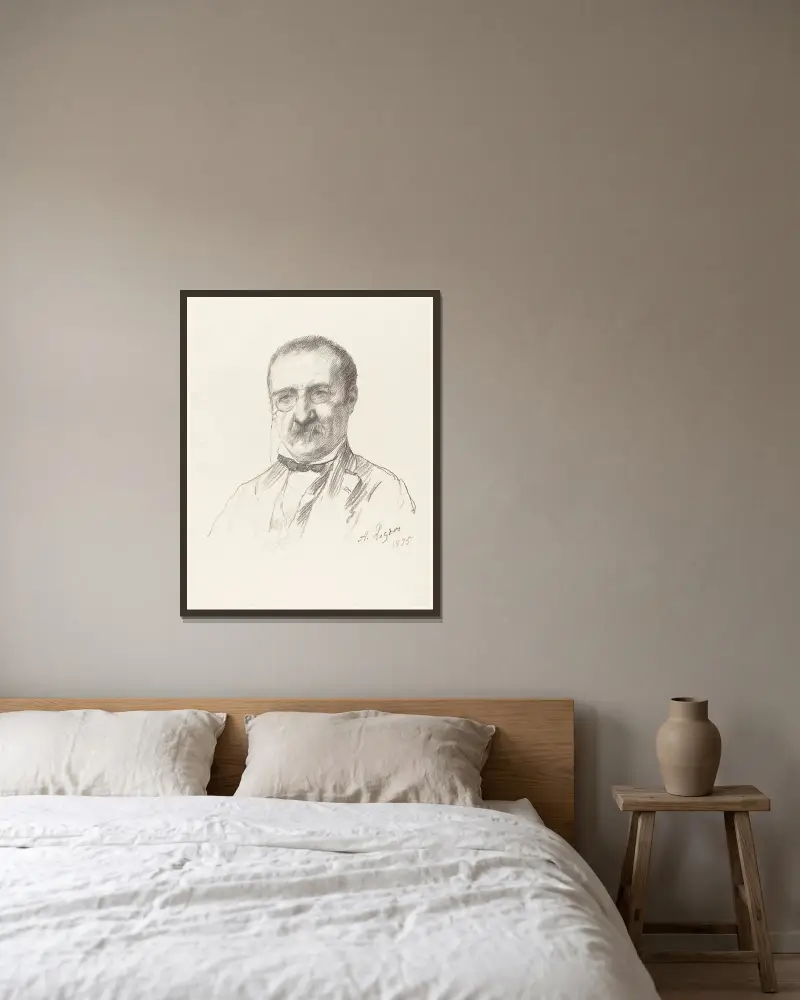 M. Champfleury av Alphonse Legros inramad på en vägg