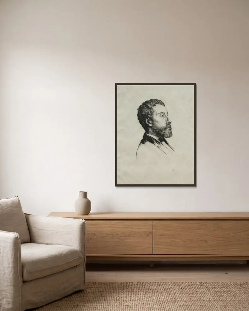 Mr. Jourde av Alphonse Legros inramad på en vägg