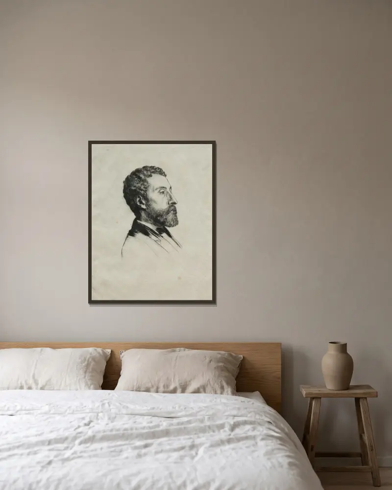 Mr. Jourde av Alphonse Legros inramad på en vägg