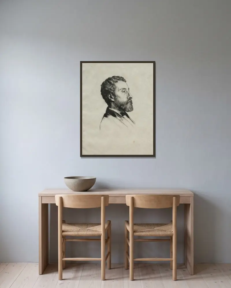 Mr. Jourde av Alphonse Legros inramad på en vägg