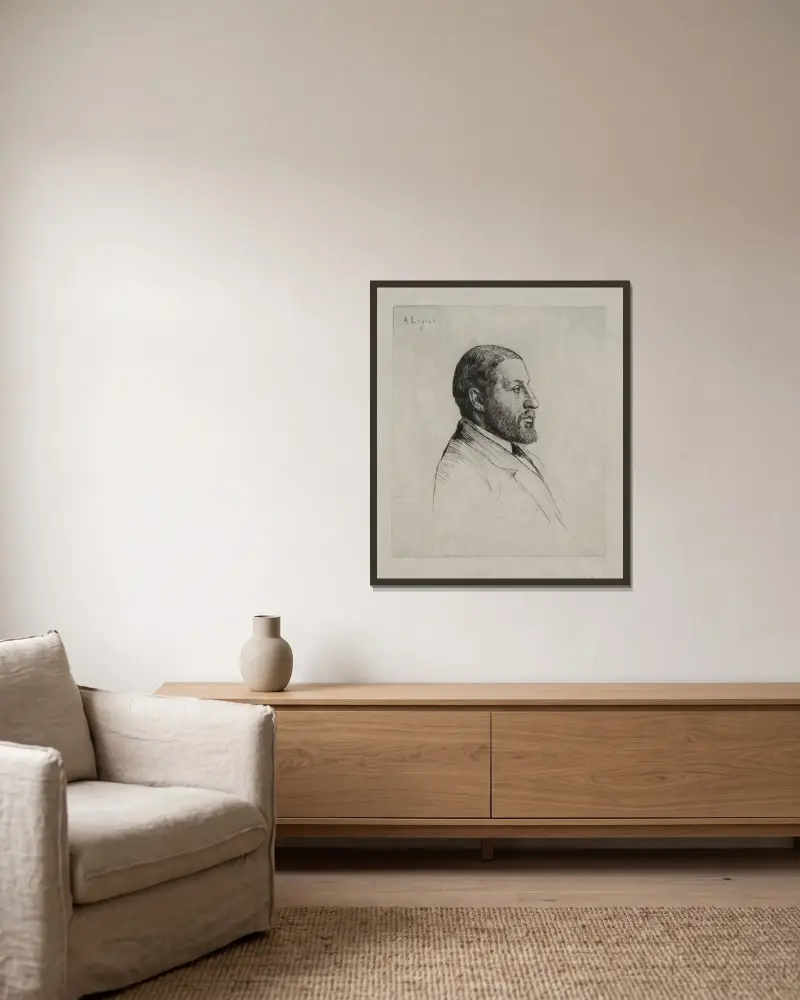 Murray Marks av Alphonse Legros inramad på en vägg