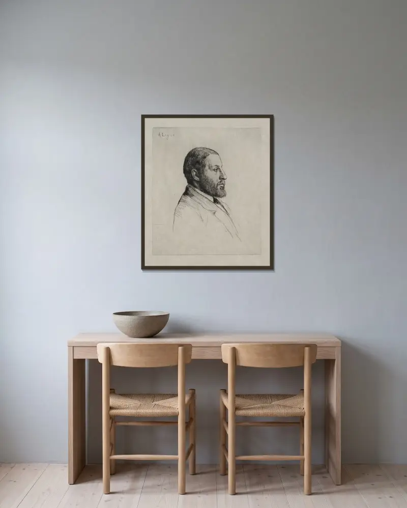 Murray Marks av Alphonse Legros inramad på en vägg