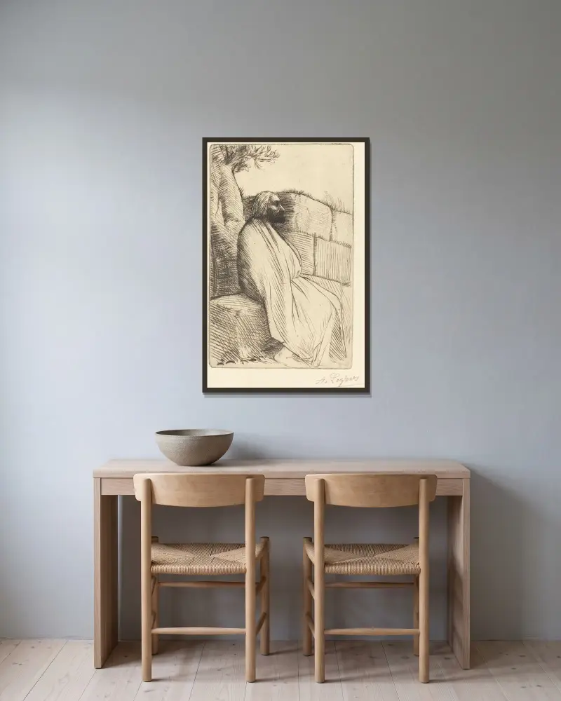 Filosofen av Alphonse Legros inramad på en vägg