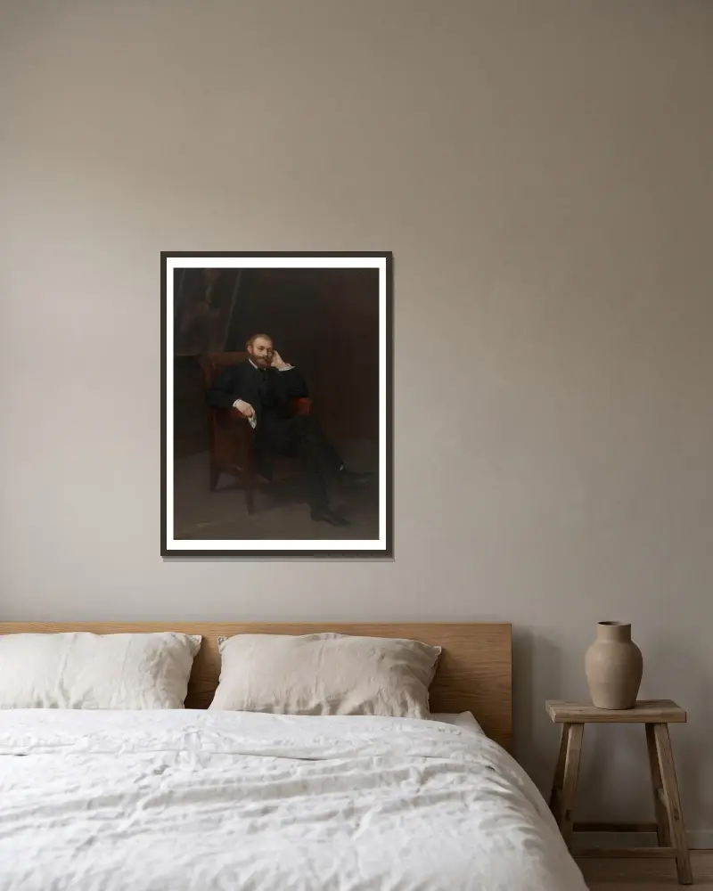 Porträt von Édouard Manet von Alphonse Legros gerahmt an einer Wand