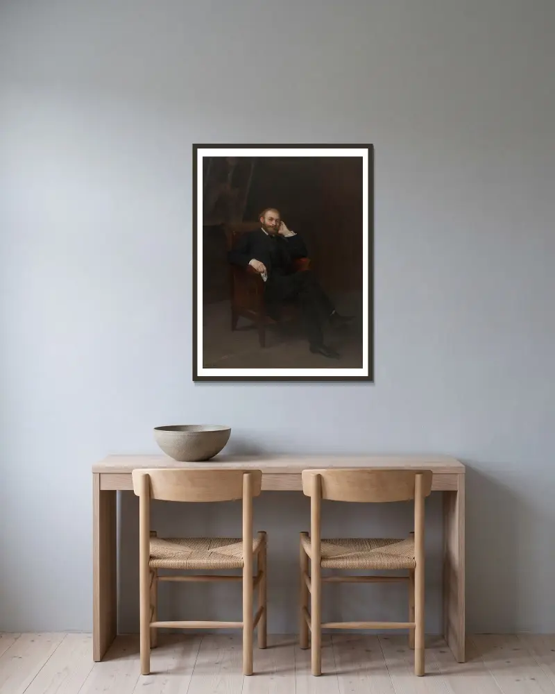 Porträt von Édouard Manet von Alphonse Legros gerahmt an einer Wand