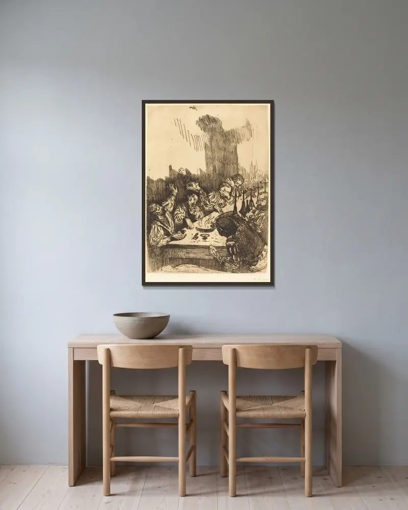 Shadow (Ombre) av Alphonse Legros inramad på en vägg