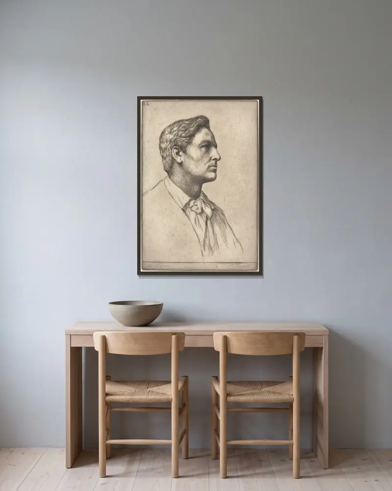 Sir Charles Holroyd av Alphonse Legros inramad på en vägg