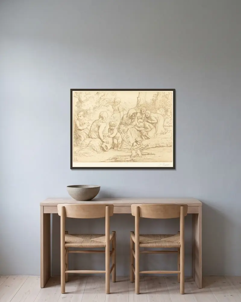Sommer (L'été) von Alphonse Legros gerahmt an einer Wand