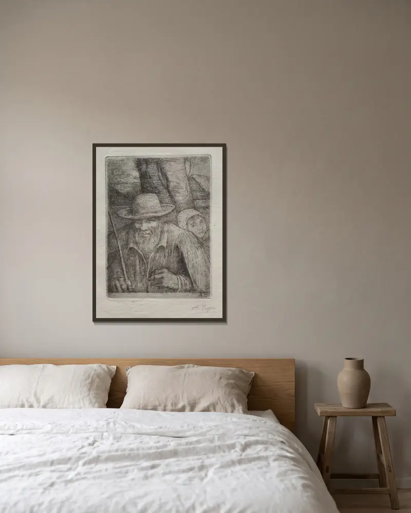 Der Bauer von Alphonse Legros gerahmt an einer Wand