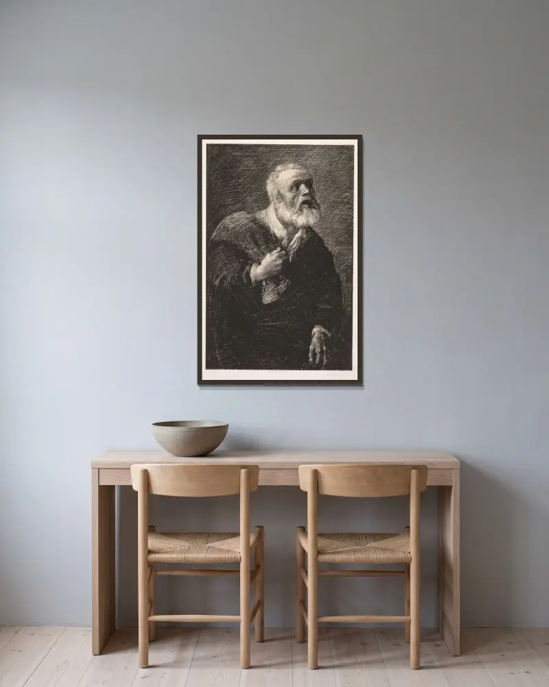 Nattutroparen av Alphonse Legros inramad på en vägg