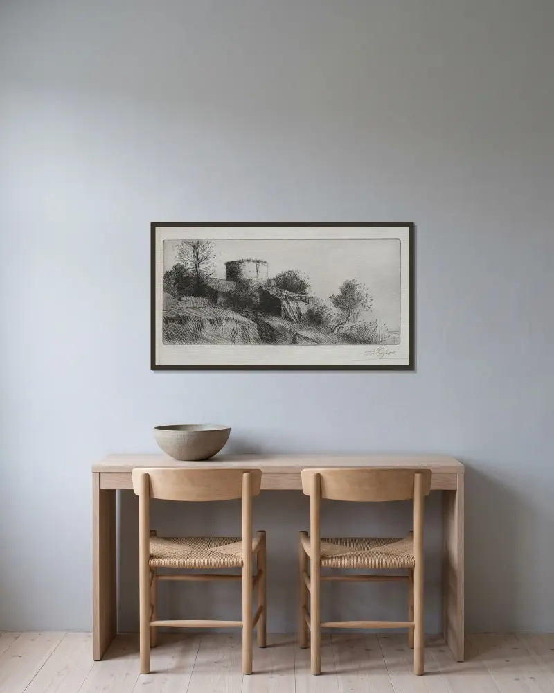 Duvtornet av Alphonse Legros inramad på en vägg