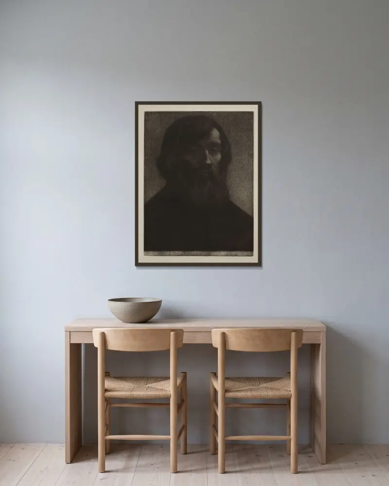 Der Dichter von Alphonse Legros gerahmt an einer Wand
