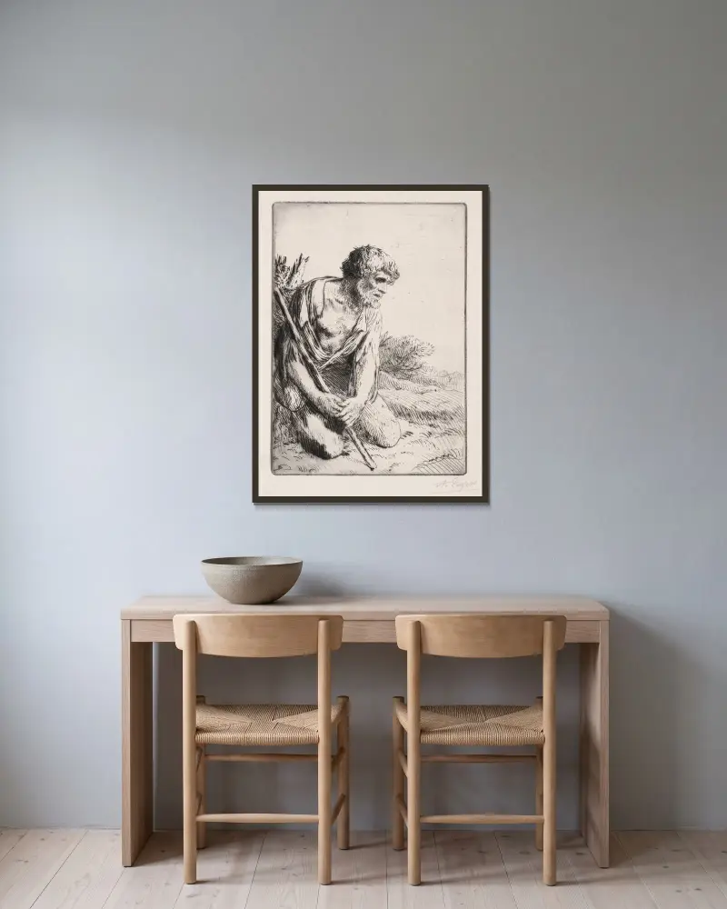 Den förlorade sonen av Alphonse Legros inramad på en vägg