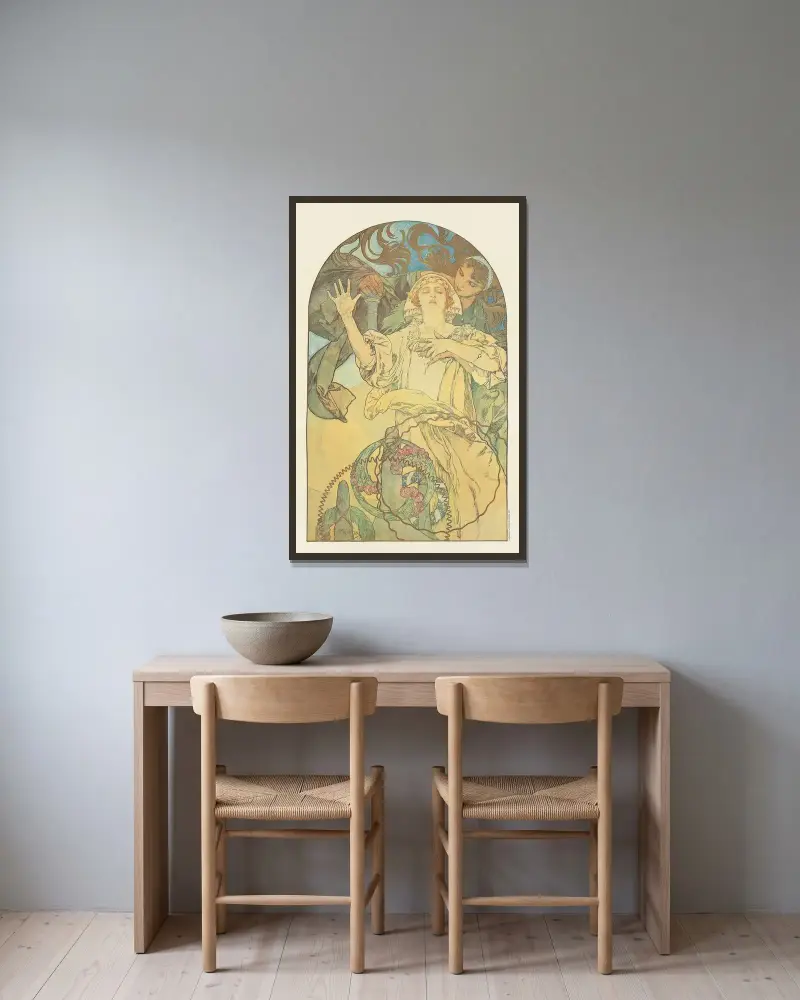 De Forest Phonofilm, Alphonse Mucha v rámu na stěně