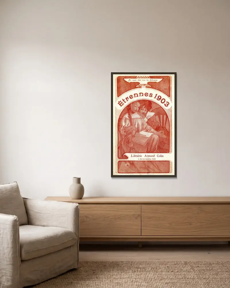 Novoroční dárky, Alphonse Mucha v rámu na stěně
