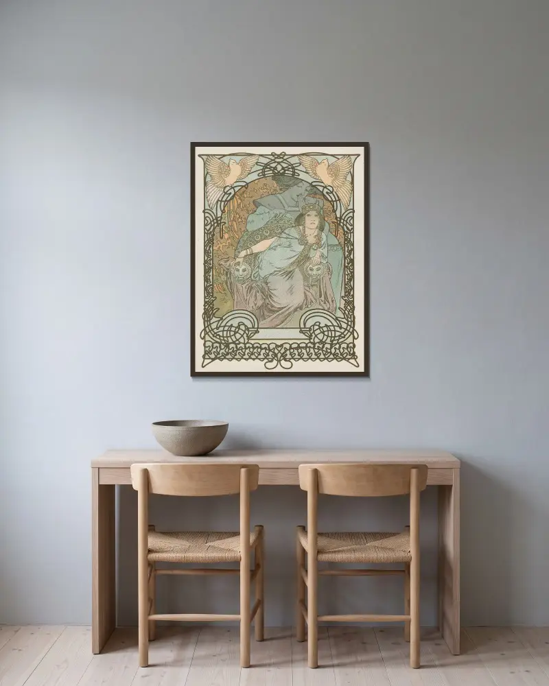 Ilsee, Prinzessin von Tripolis von Alphonse Mucha gerahmt an einer Wand