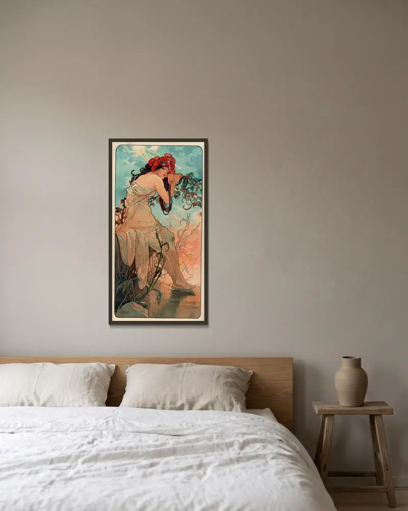 Roční období – Léto, Alphonse Mucha v rámu na stěně